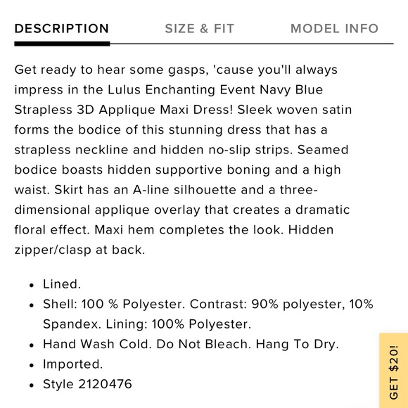 Enchanting Event Navy Blue Strapless 3C Applique Maxi Dress - Picture 2 of 5